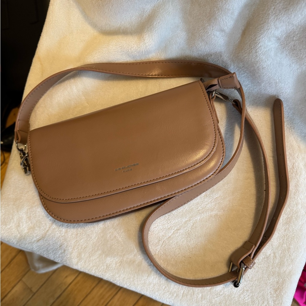French Tan Leather Crossbody Bag